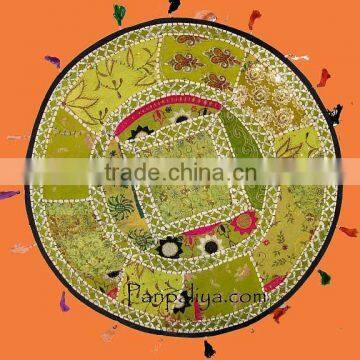 Vintage sari Patchwork Round Tapestry, Indian Ethnic decorative