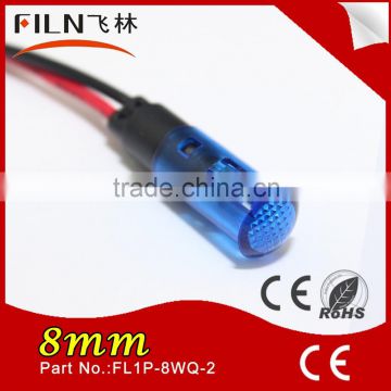 Energy Saving Plastic 8MM Blue led indicator light 120v With Wire