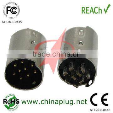 Din male connector of 9 pin din connector for male female power connector