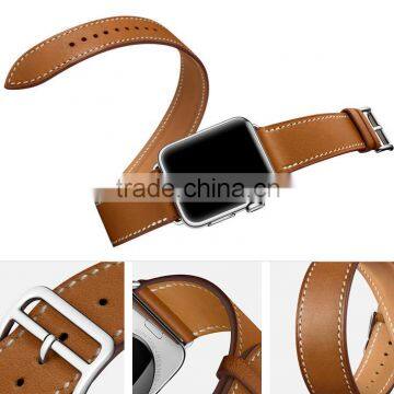 3 in 1 Double Single Tour Cuff Leather Watch Band for Apple Watch Straps photo-5