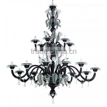 Modern Glass Chandelier Black Pendant Hanging Light 18 Arms Chandeliers Lighting CZ3540/18