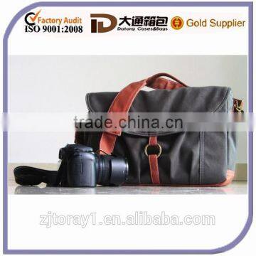 Padded Vintage Cotton Canvas Shoulder Camera Bag