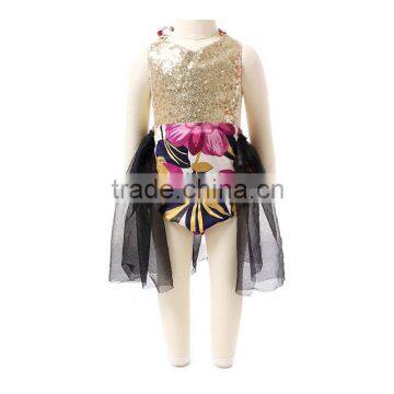 Wholesale Fashion New Pattern Hot Sale Floral Fresh Baby Girls Lace Romper