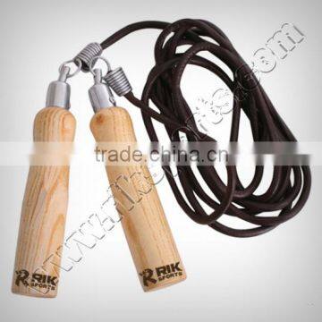 Leather Skipping Ropes with wooden Handle
