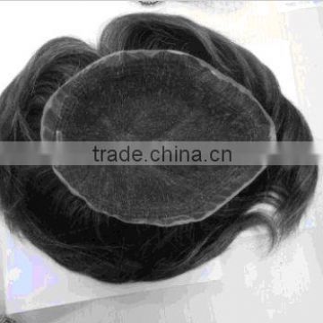 natural looking men's lace toupee hair replacement