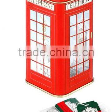 Alibaba China custom phone booth shaped tin can money saving box