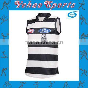 full sublimated white and black stripe AFL jumer rugby shirt