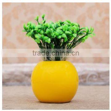 Color glazed factory round ceramic mini plant pots indoor for centerpiece