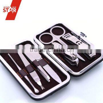 Winning star stainless steel nail care manicure pedicure set pedicure scissor tweezer knife