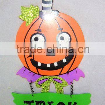 Wooden halloween pumpkin hanging decoration