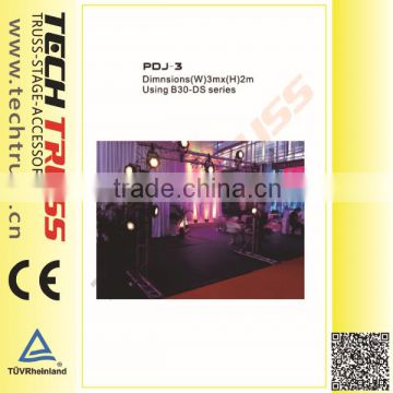 PDJ-3 easy transportation DJ truss ,portable DJ truss using B30 truss with stable base for stage decoration .