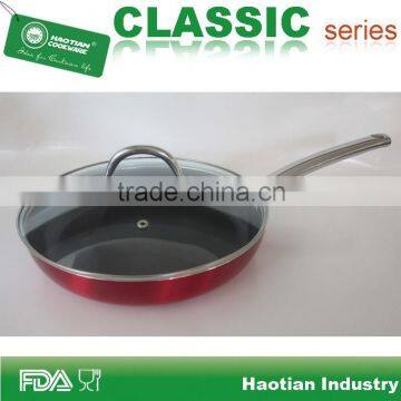 Aluminum non stick coated fry pan with SS lid