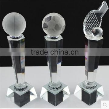 new design clear sport crystal trophy award