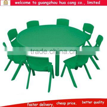 Plastic round customized table mating arm-chair for room school and daycare