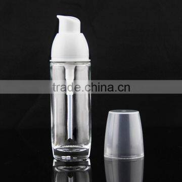 hot selling cosmetic glass bottle with white pump