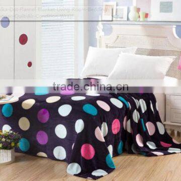 Polka Dot Flannel Blanket Living Room Bedding Soogan Quilt Air Condition Wrap