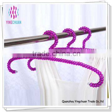 Boutique display transparent plastic bead clothes hanger