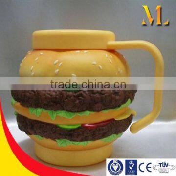 hamburger cup creative eco-friendly pvc mug cup gifts