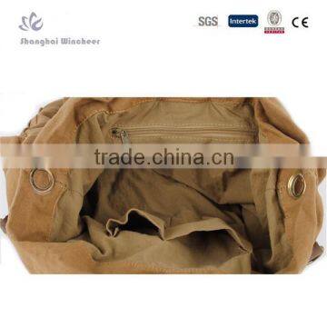 2015 Hot Sell Men's Cool Khaki Canvas Backpack for Camping and Hiking photo-5