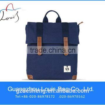 2015 Guangzhou factory high quanlity jeans backpack with real leather