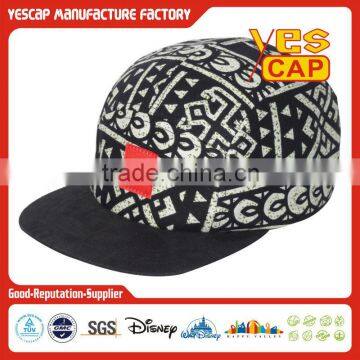 5 panel geometrical designs cap with your logo