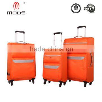 HOT SALE LIGHT POLYESTER FOUR WHEELS SPINNER TROLLEY LUGGAGE