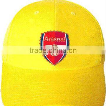 high quality novelty embroidery led blinking fiber optic yellow football cap