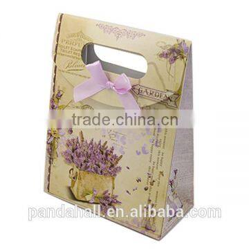 Printed Paper Gift Bags with Ribbon Bowknot Design(CARB-N011-255-3)