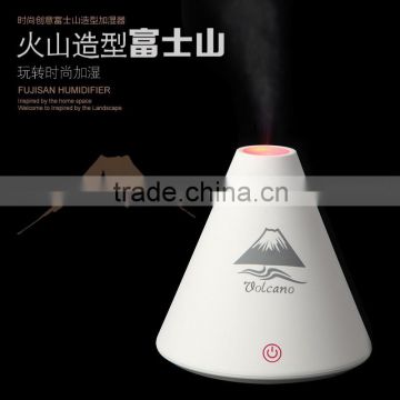 Hot selling volcano design USB humidifier air purifier with color changing light