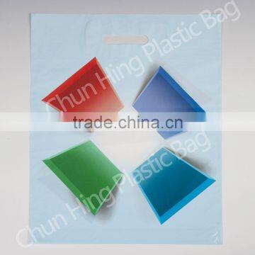 Plastic shopping bags with patch handle