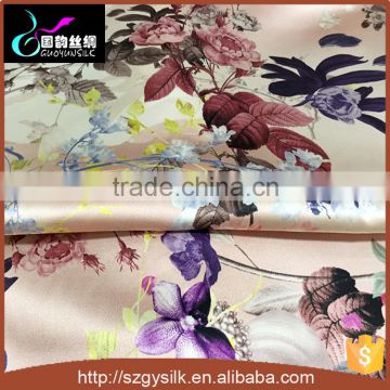 custom digital print western wedding gowns use flower pattern silk fabric