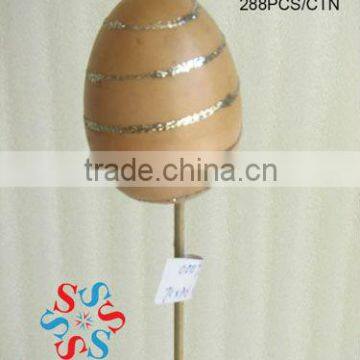 Hot Sale Artificial Polyster Easter glitter Egg With Stem For Home Decoration