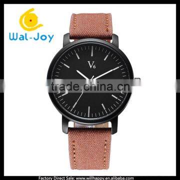 WJ-5371 newest canva strap water resistant V6 brand hot simplest men wrist watch