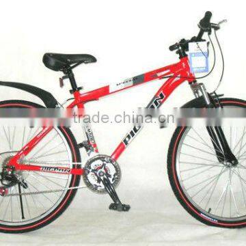 26 similar steel bike red bicycle with suspension fork