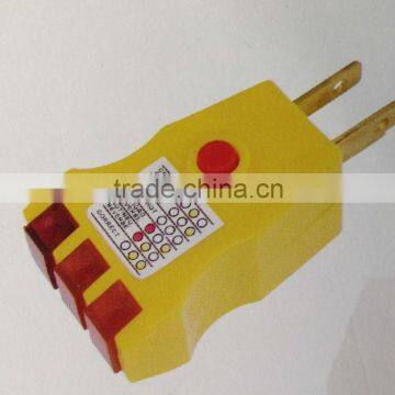 Receptacle Tester Gives Instant Display of Wiring Condition of Any Standards 3 Wire