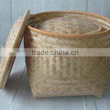 Natural bamboo laundry basket