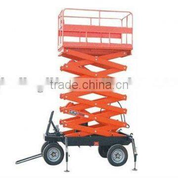 Four-wheel mobile hydraulic scissor lifting platform