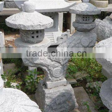 item68 double grey stone lantern