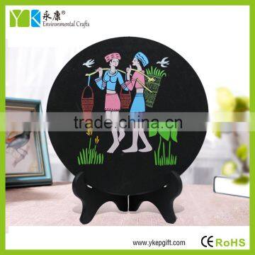 Young Ladies Plate Round Shape Cheap Bulk Personalized Opening Ceremony Gifts photo-2