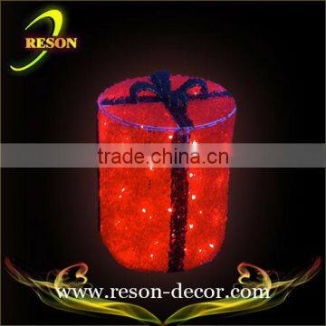 H50cm,W30cm 3d red acrylic lighted christmas gift box