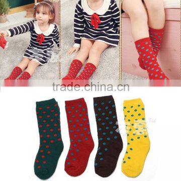 WZ6001 New born baby winter dot anti slip tube socks kids winter casual indoor socks 2015