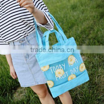 Hot selling candy foldable cotton canvas shopping bag