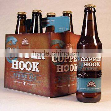 Custom printing kraft 6 pack beer bottle holder