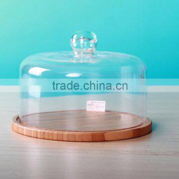 glass cake cover dome with base