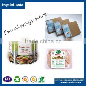 Paper material laminated tamper proof food package label