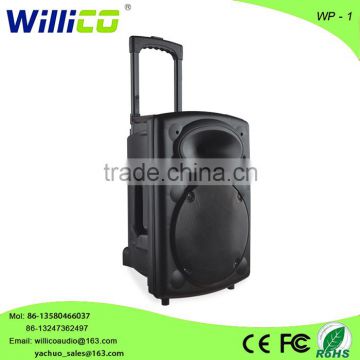 Big power portable plastic speaker with trolley