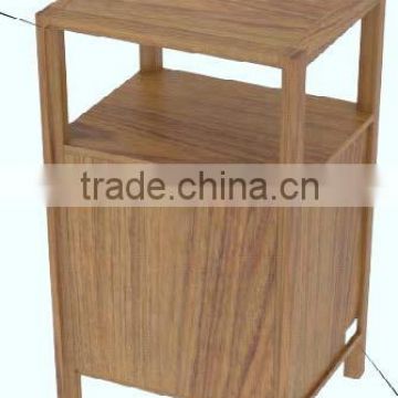 Low bathroom beech wood cabinet