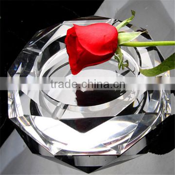 Pure Decorative Crystal Ashtray, luxury crystal ashtray for office decoration