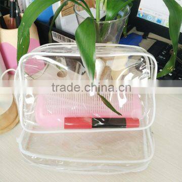 transparent waterproof pvc cosmetic bag clear zipper transparent pvc cosmetic bag with zipper