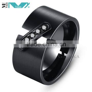 Men Women Black 10mm Stainless Steel Wedding Promise Engagement Band Ring